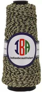 IBA Indianbeautifulart Металлический Золотой Яри Витой Шнур 80-метровая Катушка Вышивка Универсальная Швейная Нитка DIY Искусство Ремесла Черный и Золотой | Пакет 80 G чёрный