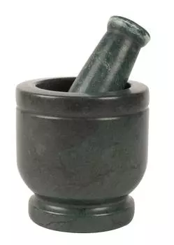 IBA Indianbeautifulart Мраморная каменная ступка и набор пестиков Натуральный полированный камень - Дробилка для таблеток - Мельница для специй - Чаша для трав - Песто темно-зеленого