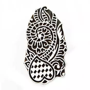 IBA Indianbeautifulart Ручная роспись блока этнической печати на одежде сари бордюр деревянный 3.4 x 1.9 x 1.1 Inches коричневый