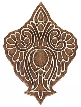 IBA Indianbeautifulart Текстильный блок для печати Азиатский цветочный мотив Ручная резная деревянная печать Печать на деревянных блоках 3 Inches коричневый