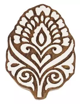 IBA Indianbeautifulart Текстильный блок для печати Азиатский цветочный мотив Ручная резная деревянная печать Печать на деревянных блоках Текстильные штампы для ткани Керамика 2.5 inches коричневый