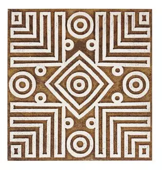 IBA Indianbeautifulart Текстильный блок для печати Геометрический племенной мотив Ручная резная деревянная печать Печать на деревянных блоках 3 Inches коричневый