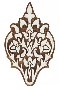 IBA Indianbeautifulart Текстильный блок для печати Азиатский цветочный мотив Ручная резная деревянная печать Печать на деревянных блоках Текстильные штампы для ткани Керамика 2.5 inches коричневый