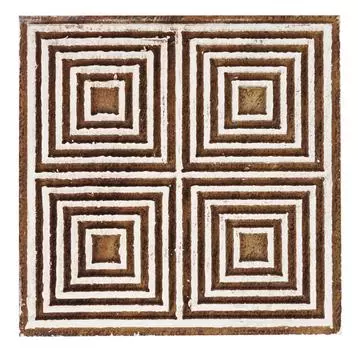 IBA Indianbeautifulart Текстильный блок для печати Геометрический ручной резной деревянный штамп Печать на деревянных блоках Текстильные штампы для ткани Керамика 2.5 inches коричневый