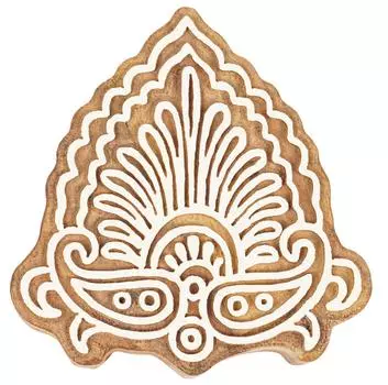 IBA Indianbeautifulart Текстильный блок для печати Азиатский мотив Ручная резная деревянная печать Печать на деревянных блоках Текстильные штампы для ткани Керамические блоки-3 3 inches коричневый