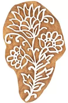 IBA Indianbeautifulart Текстильный блок для печати Цветочный мотив Ручная резная деревянная печать Печать на деревянных блоках Текстильные штампы для ткани Керамические блоки-3 3 inches коричневый