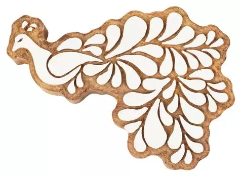 IBA Indianbeautifulart Текстильный блок для печати Павлин ручной резной деревянный штамп Печать на деревянных блоках Текстильные штампы для ткани Керамические блоки-3 3 inches коричневый