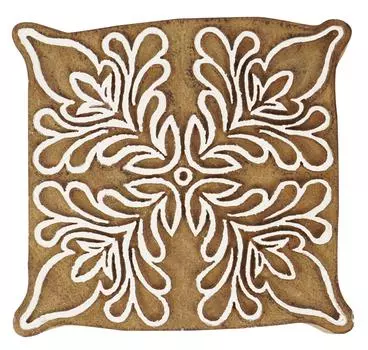 IBA Indianbeautifulart Текстильный печатный блок Азиатский цветочный мотив Ручная резная деревянная печать Деревянный блок 3 inches коричневый