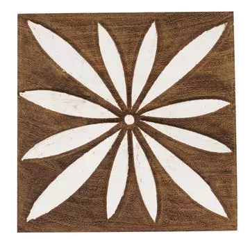 IBA Indianbeautifulart Текстильный печатный блок Цветочный ручной резной деревянный штамп Печать на деревянных блоках Текстильные штампы для ткани Керамические блоки, 3 3 Inches коричневый