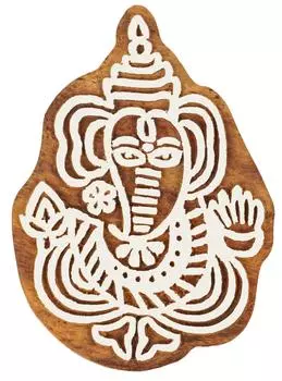 IBA Indianbeautifulart Текстильный печатный блок Ганеша, ручная резная деревянная печать, печать на деревянных блоках, текстильные штампы для ткани, гончарные блоки-3 3 inches коричневый