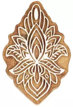 IBA Indianbeautifulart Текстильный печатный блок Лотос ручной резной деревянный штамп Печать на деревянных блоках Текстильные штампы для ткани Гончарные блоки-3 3 inches коричневый