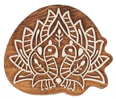 IBA Indianbeautifulart Текстильный печатный блок Лотос ручной резной деревянный штамп Печать на деревянных блоках Текстильный штамп для ткани Керамические блоки-2,5 2.5 Inches коричневый