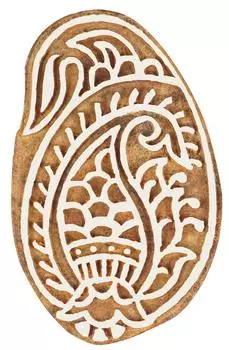 IBA Indianbeautifulart Текстильный печатный блок Paisleys Ручной резной деревянный штамп Печать на деревянных блоках Текстильный штамп для ткани Керамические блоки-2,5 2.5 Inches коричневый