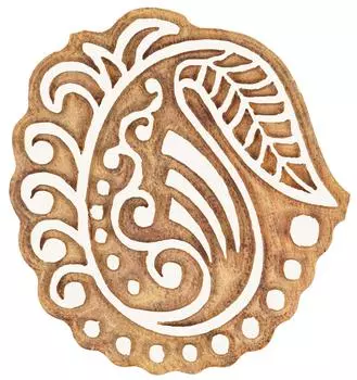 IBA Indianbeautifulart Текстильный печатный блок Paisleys Ручной резной деревянный штамп Печать на деревянных блоках Текстильный штамп для ткани Керамические блоки-2,5 2.5 Inches коричневый