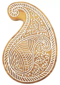 IBA Indianbeautifulart Текстильный печатный блок Пейсли Ручная резная деревянная печать Печать на деревянных блоках Текстильная печать для ткани Керамические блоки-5 5 Inches коричневый