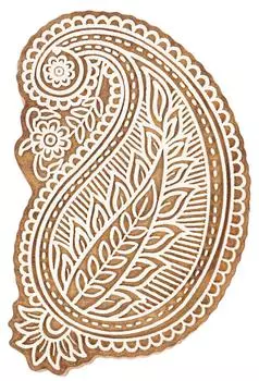 IBA Indianbeautifulart Текстильный печатный блок Пейсли Ручная резная деревянная печать Печать на деревянных блоках Текстильная печать для ткани Керамические блоки-6 6 Inches коричневый