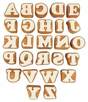 IBA Indianbeautifulart Текстильный печатный блок Прописные буквы A-Z Алфавит ручной резьбы по дереву Буквы Деревянный штамп Деревянный блок 1 Inches коричневый