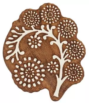 IBA Indianbeautifulart Текстильный печатный блок с цветочным мотивом, ручная резная деревянная печать, печать на деревянных блоках, текстильные штампы для ткани, гончарные блоки-3 3 inches коричневый