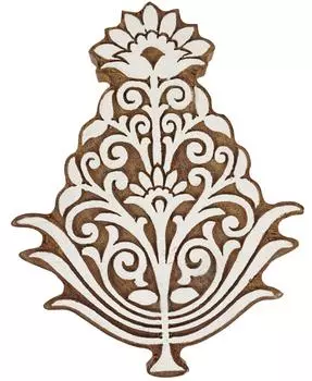 IBA Indianbeautifulart Текстильный печатный блок с цветочным орнаментом, ручная резная деревянная печать, печать на деревянных блоках, текстильный штамп для ткани, гончарные блоки - 5 5 Inches коричневый