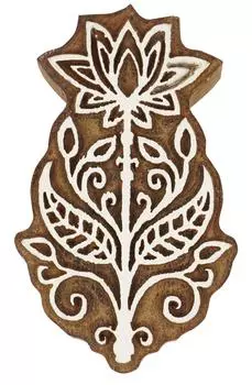 IBA Indianbeautifulart Текстильный печатный блок с цветочным мотивом, ручная резная деревянная печать, печать на деревянных блоках, текстильные штампы для ткани, гончарные блоки-3 3 inches коричневый
