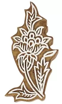 IBA Indianbeautifulart Текстильный печатный блок с цветочным мотивом, ручная резная деревянная печать, печать на деревянных блоках, текстильные штампы для ткани, гончарные блоки-3 3 inches коричневый