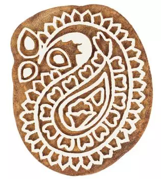 IBA Indianbeautifulart Текстильный печатный блок с мотивом Пейсли, ручная резная деревянная печать, деревянная блочная печать, текстильная печать для ткани 2.5 Inches коричневый