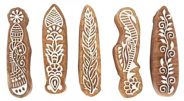 IBA Indianbeautifulart Текстильный печатный блок с бордюром, ручная резная деревянная печать, печать на деревянных блоках, текстильный штамп для ткани, гончарные блоки-3 3 Inches коричневый