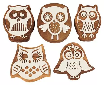 IBA Indianbeautifulart текстильный печатный блок сова ручная резная деревянная печать деревянная блочная печать текстильные штампы 2.5 Inches коричневый
