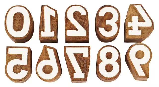 IBA Indianbeautifulart Textile Printing Block 0-9 Number Резные деревянные цифры Деревянный штамп 1 Inches коричневый