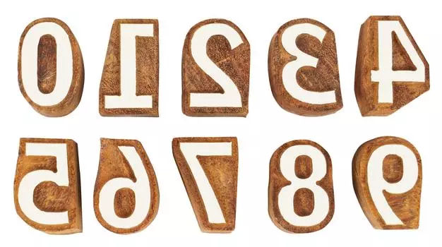 IBA Indianbeautifulart Textile Printing Block 0-9 Number Ручная резьба по дереву с цифрами Деревянный штамп Деревянный блок 1 Inches коричневый