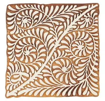 IBA Indianbeautifulart Textile Printing Block Азиатский лист Блок ручной работы Деревянный штамп 5 Inches коричневый