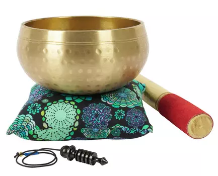 IBA Indianbeautifulart Тибетская поющая чаша Музыкальный инструмент для медитации W Stick & Cushion 5.2 x 2.8 Inches