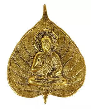 IBA Indianbeautifulart Золотая настенная подвесная идол Будды на золотом листе домашний декор новоселье античная отделка 7 To 7.5 x 6 Inches