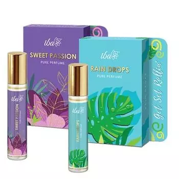 Iba Rain Drops - Sweet Passion Pure Perfume Combo L Безалкогольный стойкий L Сертифицированный халяльный и веганский - для женщин, 10