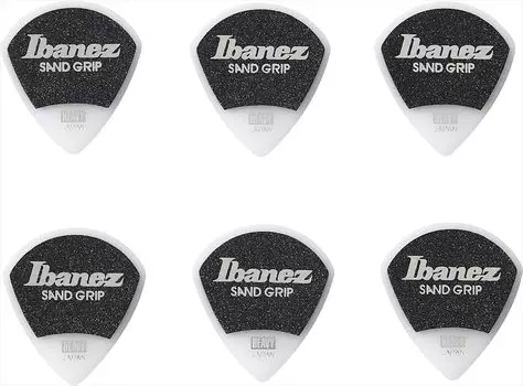 Ibanez Grip Wizard Series Sand Grip Pick White PPA18HSGWH [HEAVY] 6-pack