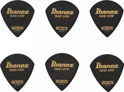 Ibanez Grip Wizard Series Sand Grip Pick using material Black PPA18XSGBK non-slip [EXTRA HEAVY] 6-pack