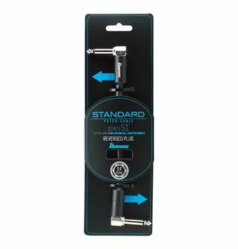 IBANEZ Стандартный гитарно-басовый соединительный кабель 0,4 фута (0,12 М) Г-образная на обратную Г-образную вилку SI04PR