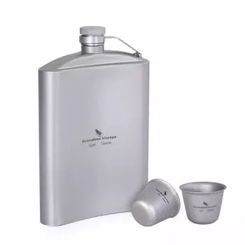 iBasingo Ultra Light 250 мл титановая фляжка бутылка для сакэ портативный подарок кемпинг на открытом воздухе 2x15 мл бутылка носик с воронкой сакэ, виски, сётю,