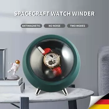 IBBETON Single Watch Winder для автоматических часов, коробка для хранения, автоматический заводной механизм, кабель USB / с батареей Mabuchi Mute Motro зелёный
