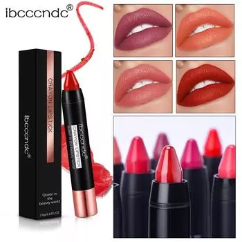 Ibcccndc Crayon Lipstick, Бархатная матовая матовая помада, Водостойкая и невыцветающая губная помада 01