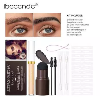 Ibcccndc Eyebrow Powder Set Headband Eyebrow Powder Concealer Set Black Toning Eyebrow Powder 02#