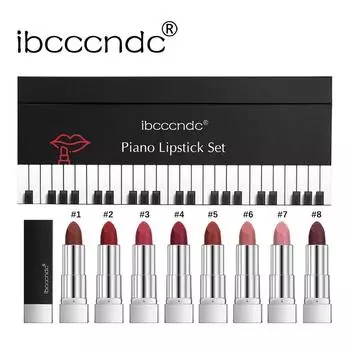 Ibcccndc New Piano Lipstick Set Бархатная матовая чашка с антипригарным покрытием 8pcs
