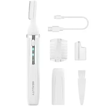 Ibealuty Бритва для бровей для мужчин и женщин, аккумуляторная бритва для бровей, бритва для лица 2024 года, новинка, унисекс, для бритья лица со светодиодной подсветкой для бровей