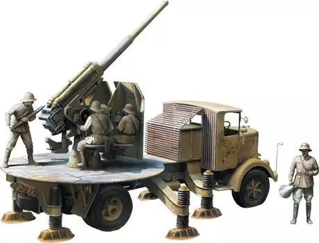 IBG Italy Lancia 3Ro Heavy Truck Gun Type 4 Figures Included Plastic Model PB35066 1/35 Anti-Aircraft Self-Propelled 90/53