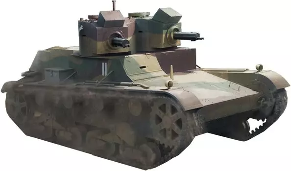 IBG Polish Army 7TP Twin Turret Tank Equipped with Machine Model with Interior Plastic Model PB35072 1/35 Gun/Late