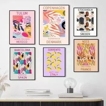 Ibiza Love Amalfi Tulum Франция Барселона настенная живопись на холсте плакаты на скандинавскую тему и принты настенные панно для декора гостиной 21x30cm No Framed