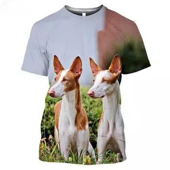 Ibizan Hound Dogs Охотничья 3D футболка мужская и женская подростковая 6XL Podenco Ibecenco Dog летняя футболка в стиле Харадзюку с короткими рукавами L