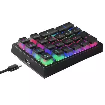 iBlancod K10 21 клавиша Проводная механическая цифровая клавиатура RGB с эффектом подсветки Механическая желтая чёрный