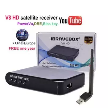 iBRAVEBOX V8 HD 1080P DVB-S2 цифровой бесплатный спутниковый веб-телевизор PVR USB WIFI