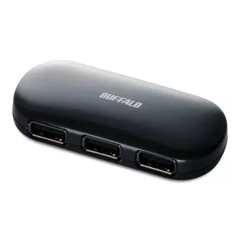 iBUFFALO Hub Self Bus Powered 4 Ports with AC Adapter Black to work with Compatible with TV BSH4A01BK USB2.0 & [Confirmed PlayStation4, PS4] PC/LCD